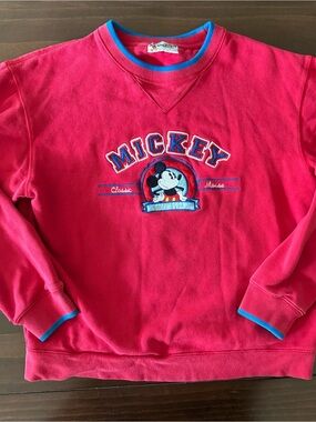 Vintage Disney Mickey Sweatshirt with Blue Trim